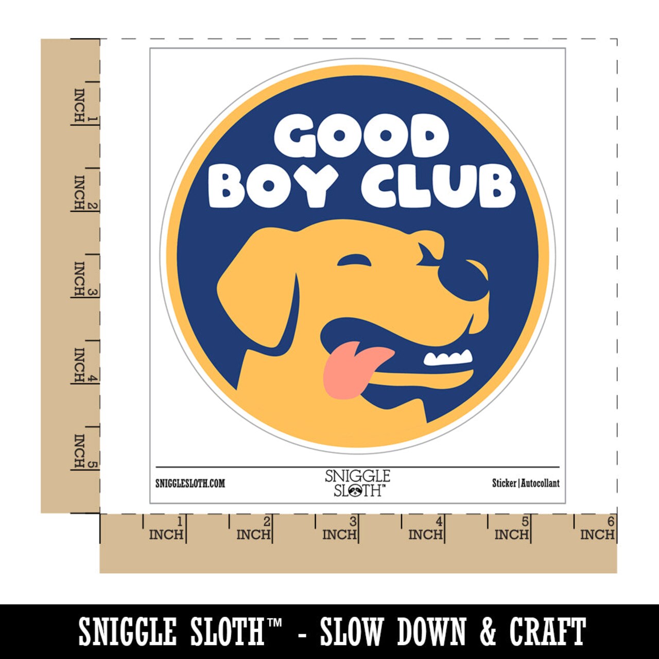 Good Boy Club Dog Pet Waterproof Vinyl Phone Tablet Laptop Water Bottle Sticker Set - 5 Pack